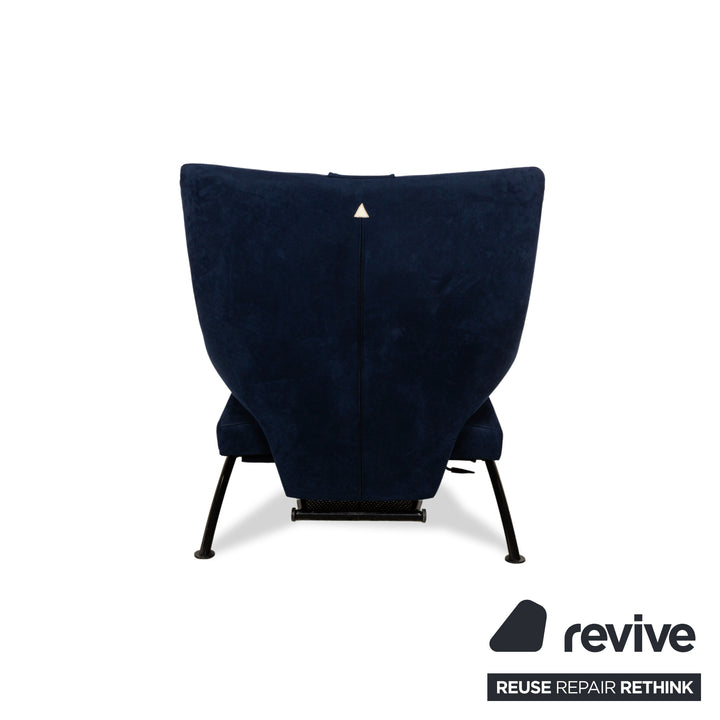 WK Wohnen Solo 699 Fabric Alcantara Armchair Blue Cream Manual Function