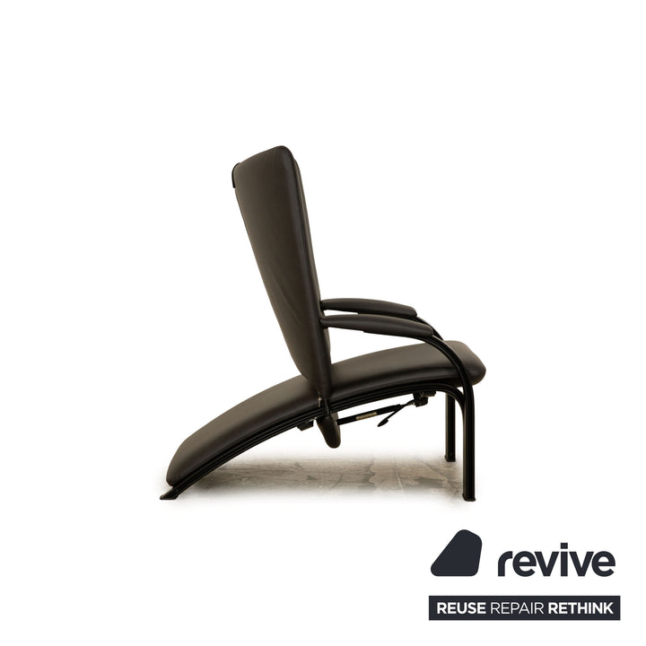 Fauteuil WK Wohnen Spot 698 en cuir vegan anthracite noir, housse neuve, fonction manuelle