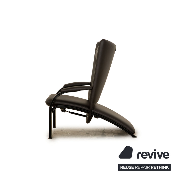 Fauteuil WK Wohnen Spot 698 en cuir vegan anthracite noir, housse neuve, fonction manuelle
