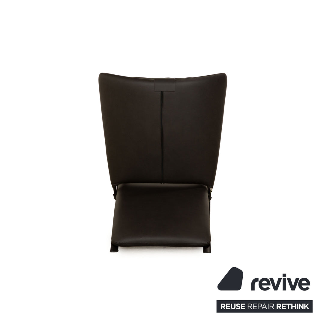 Fauteuil WK Wohnen Spot 698 en cuir vegan anthracite noir, housse neuve, fonction manuelle