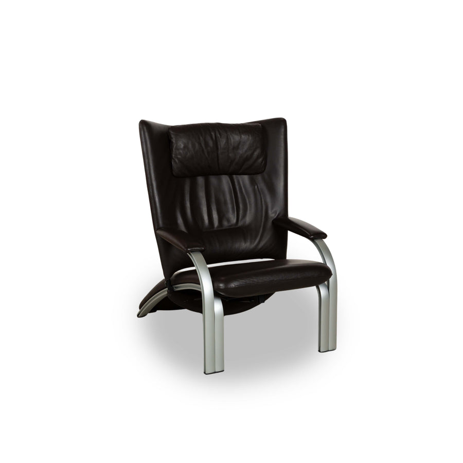 WK Wohnen Spot 698 Leather Armchair Brown manual function
