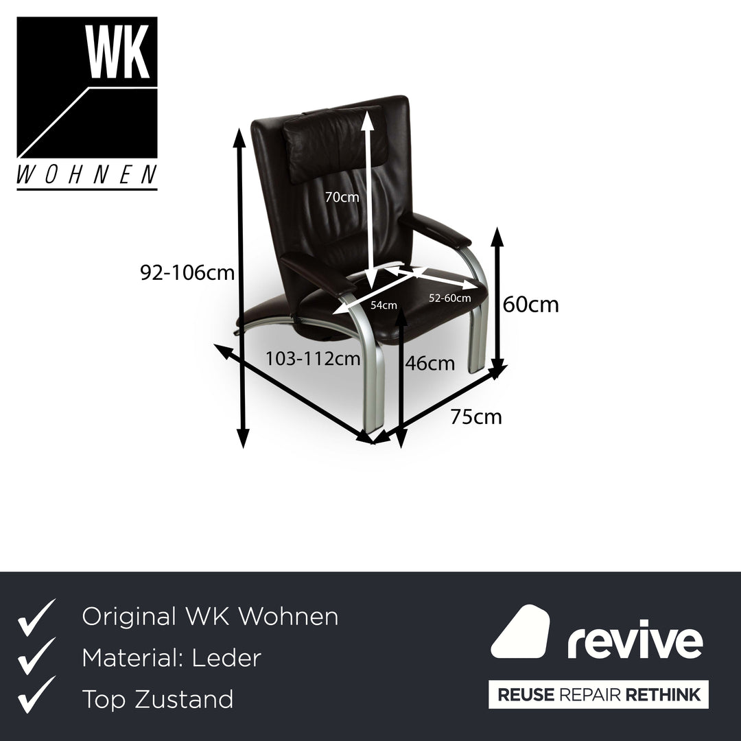 WK Wohnen Spot 698 Leder Sessel Braun manuelle Funktion