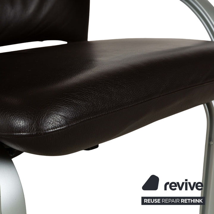 WK Wohnen Spot 698 Leather Armchair Brown manual function