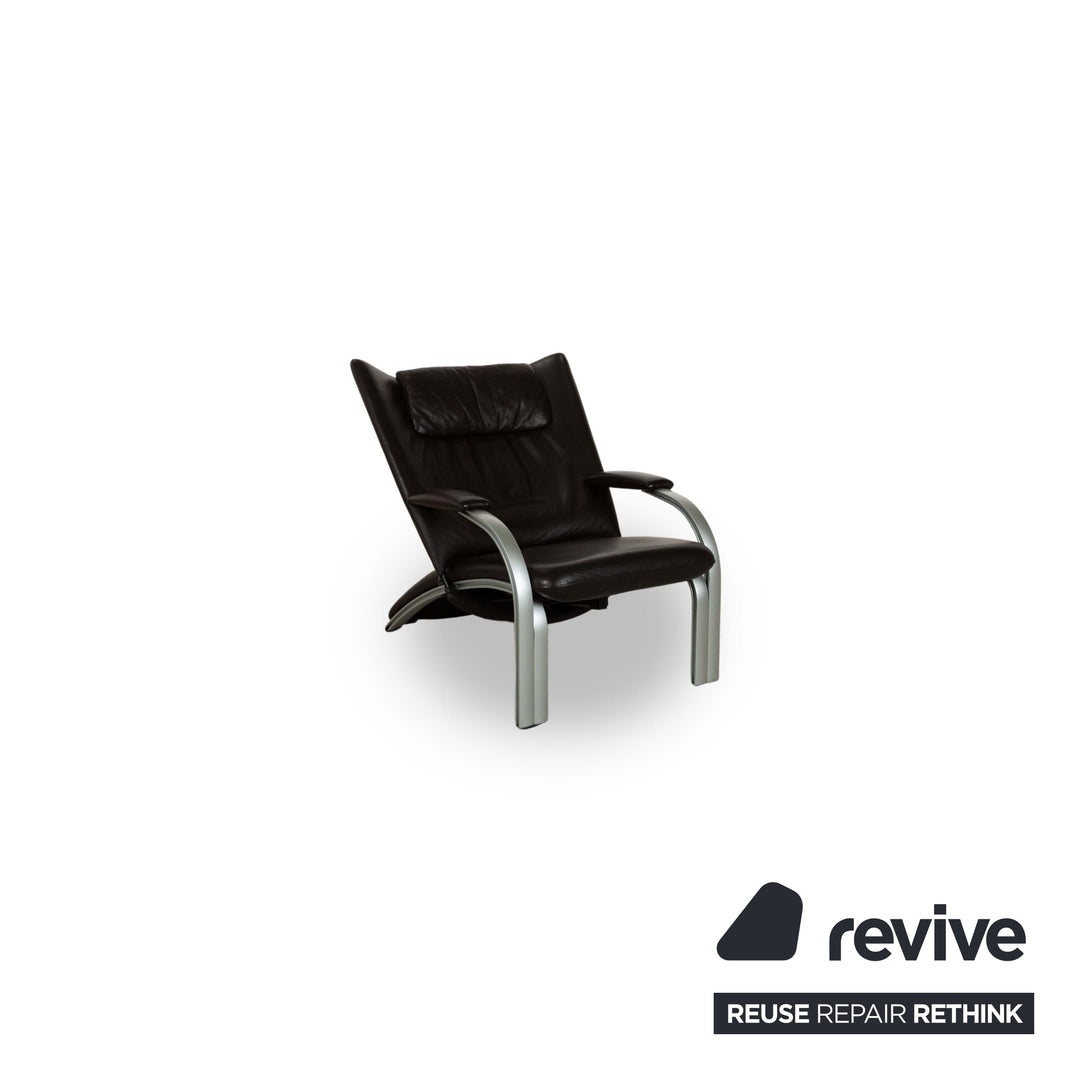 WK Wohnen Spot 698 Leather Armchair Brown manual function