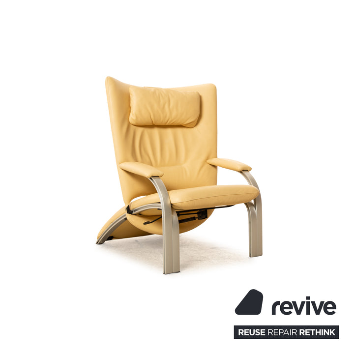 WK Wohnen Spot 698 leather armchair cream manual function relaxation chair