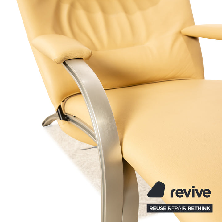 WK Wohnen Spot 698 leather armchair cream manual function relaxation chair