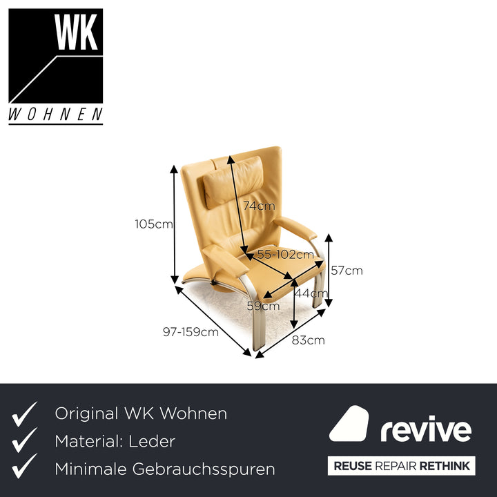 WK Wohnen Spot 698 leather armchair cream manual function relaxation chair
