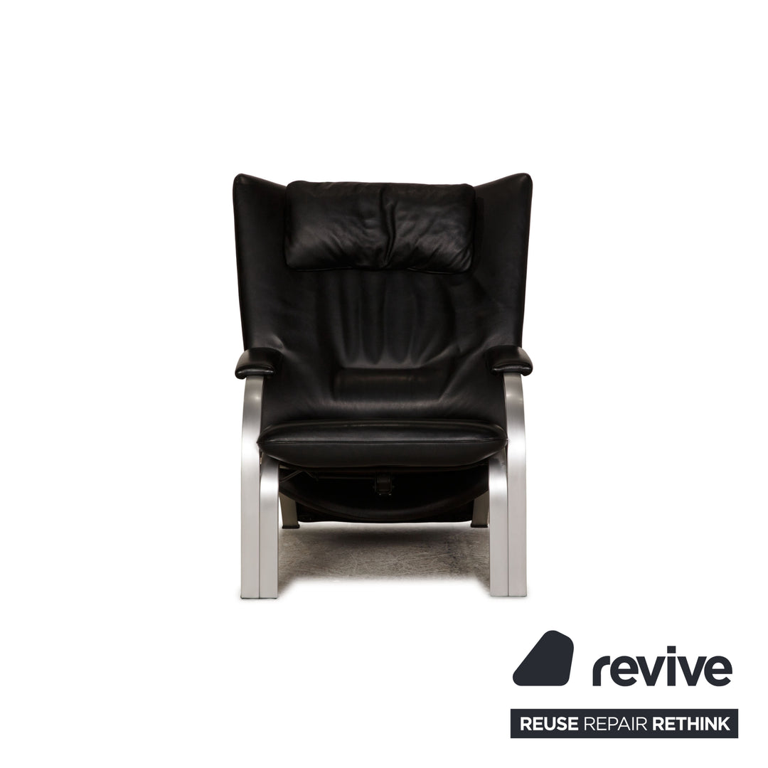 WK Wohnen Spot 698 Leather Armchair Black Function relax function