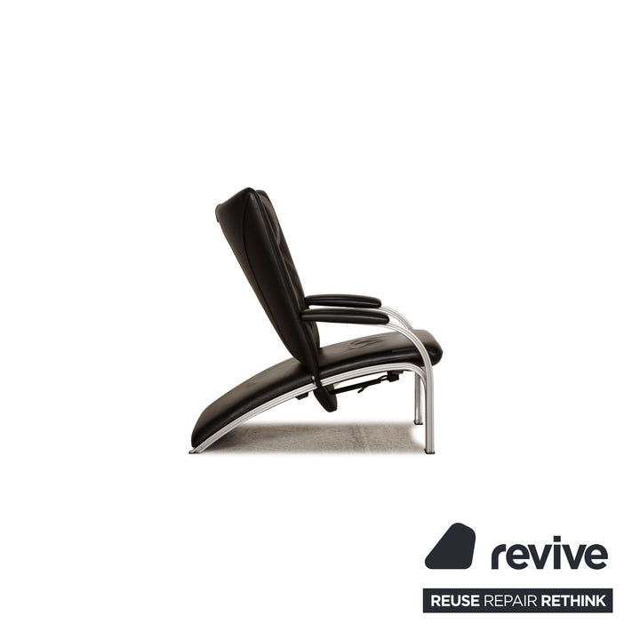 WK Wohnen Spot 698 Fauteuil en cuir noir Fonction fonction détente
