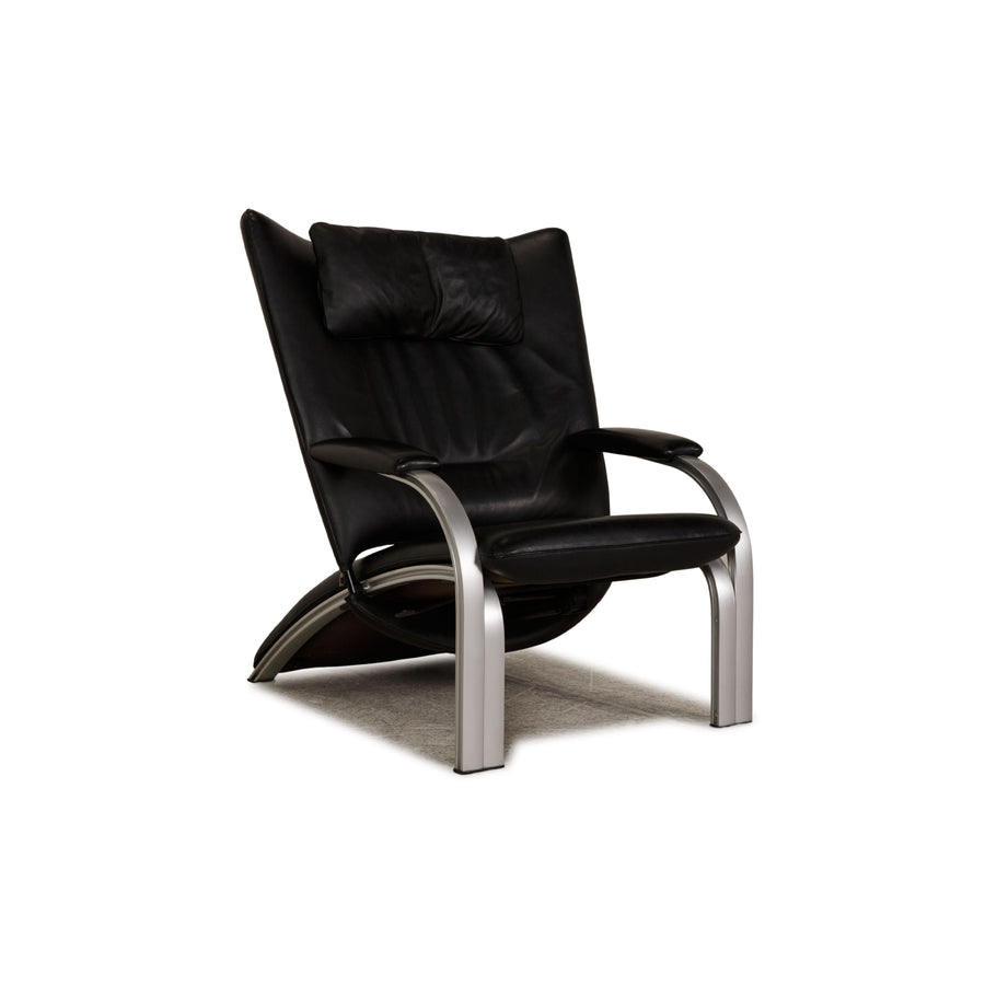 WK Wohnen Spot 698 Leather Armchair Black Function relax function