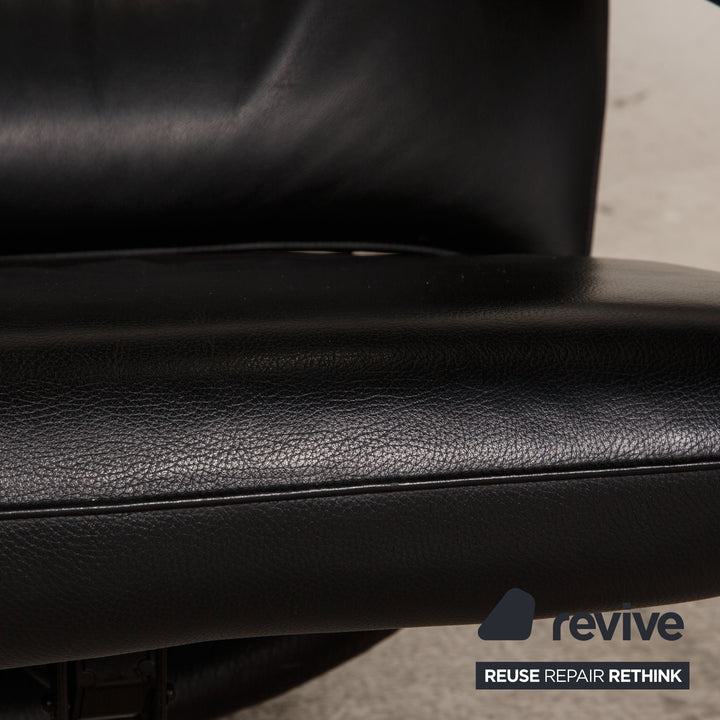 WK Wohnen Spot 698 Fauteuil en cuir noir Fonction fonction détente