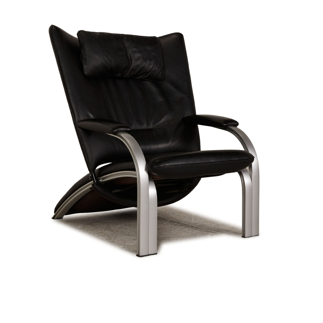WK Wohnen Spot 698 Leder Sessel Schwarz Funktion Relaxfunktion