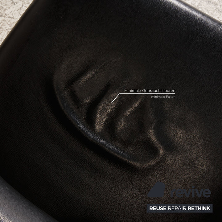 WK Wohnen Spot 698 Fauteuil en cuir noir Fonction fonction détente