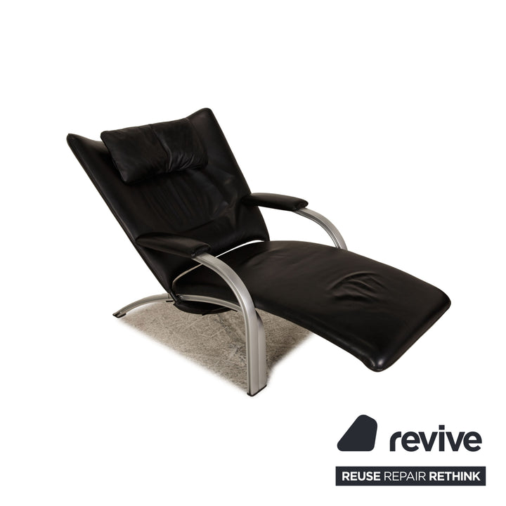 WK Wohnen Spot 698 Fauteuil en cuir noir Fonction fonction détente