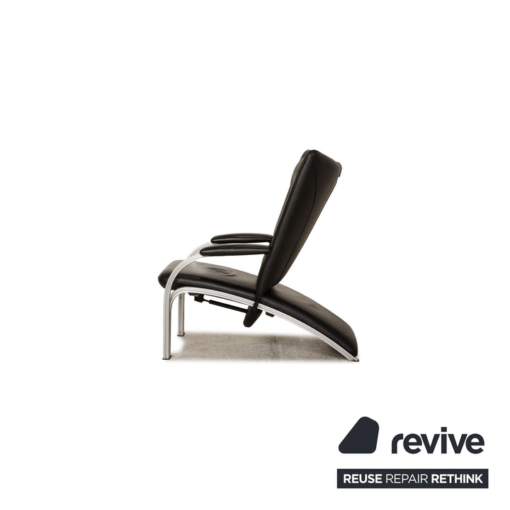 WK Wohnen Spot 698 Fauteuil en cuir noir Fonction fonction détente