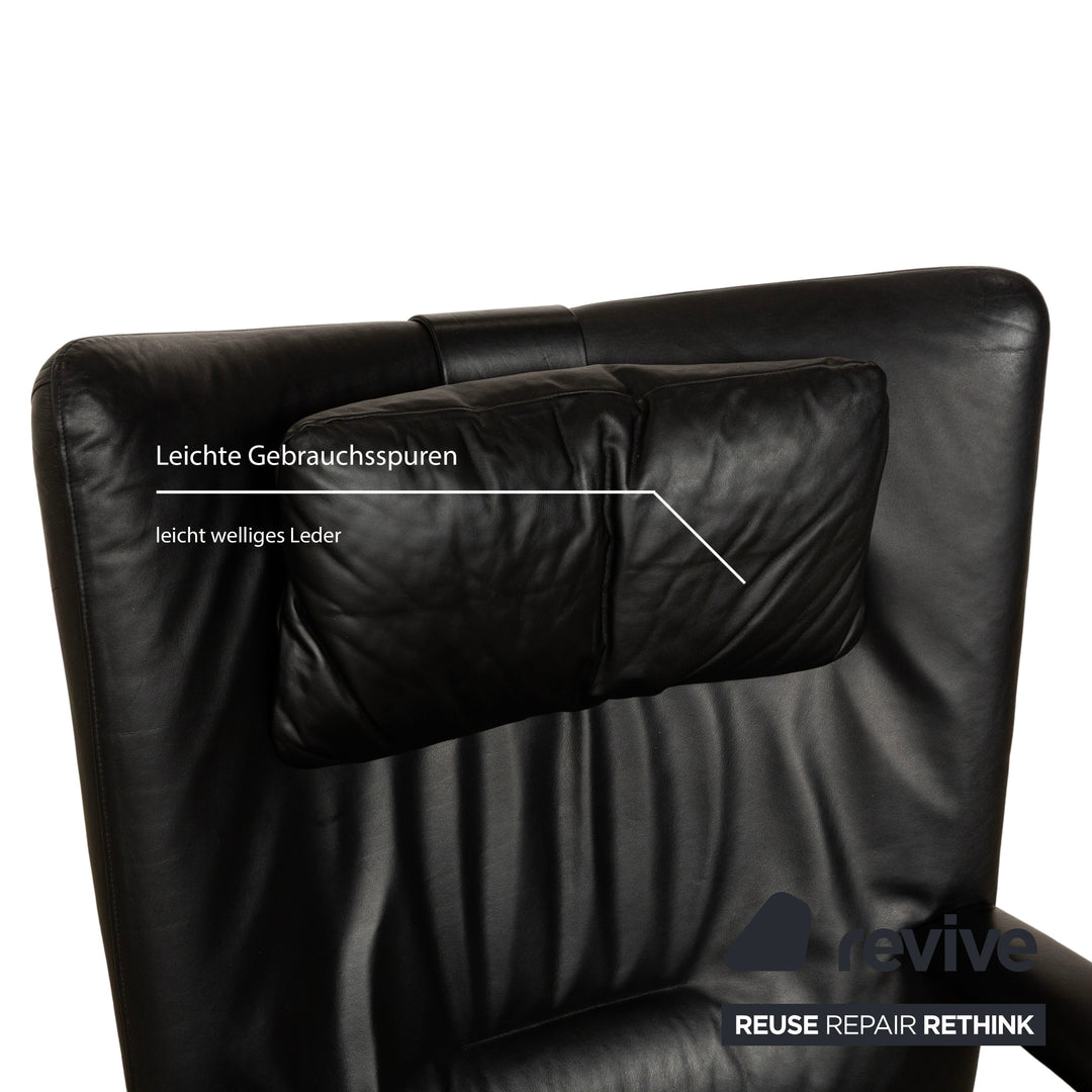 WK Wohnen Spot 698 Leather Armchair Black manual function