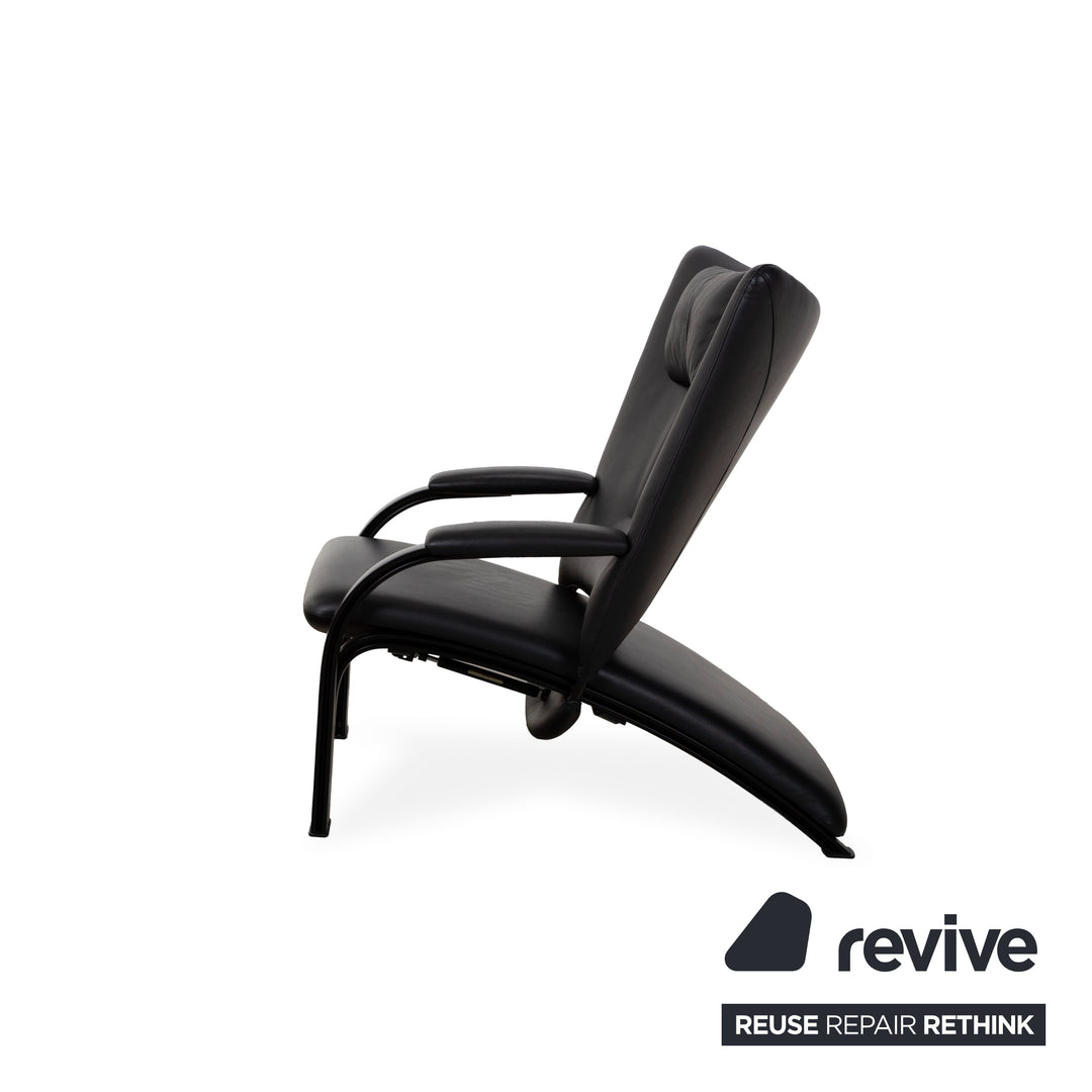 WK Wohnen Spot 698 Leder Sessel Schwarz manuelle Funktion