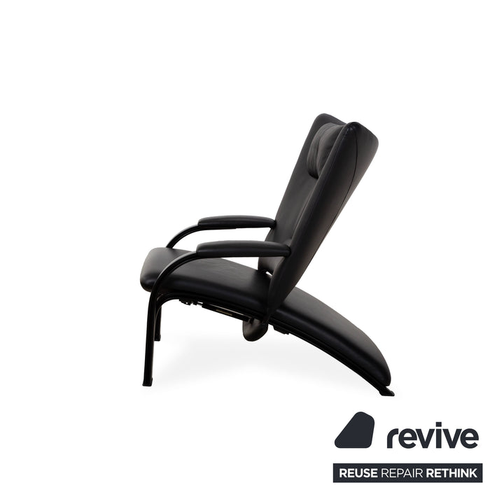 WK Wohnen Spot 698 Leder Sessel Schwarz manuelle Funktion