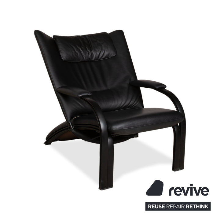 WK Wohnen Spot 698 Leder Sessel Schwarz manuelle Funktion