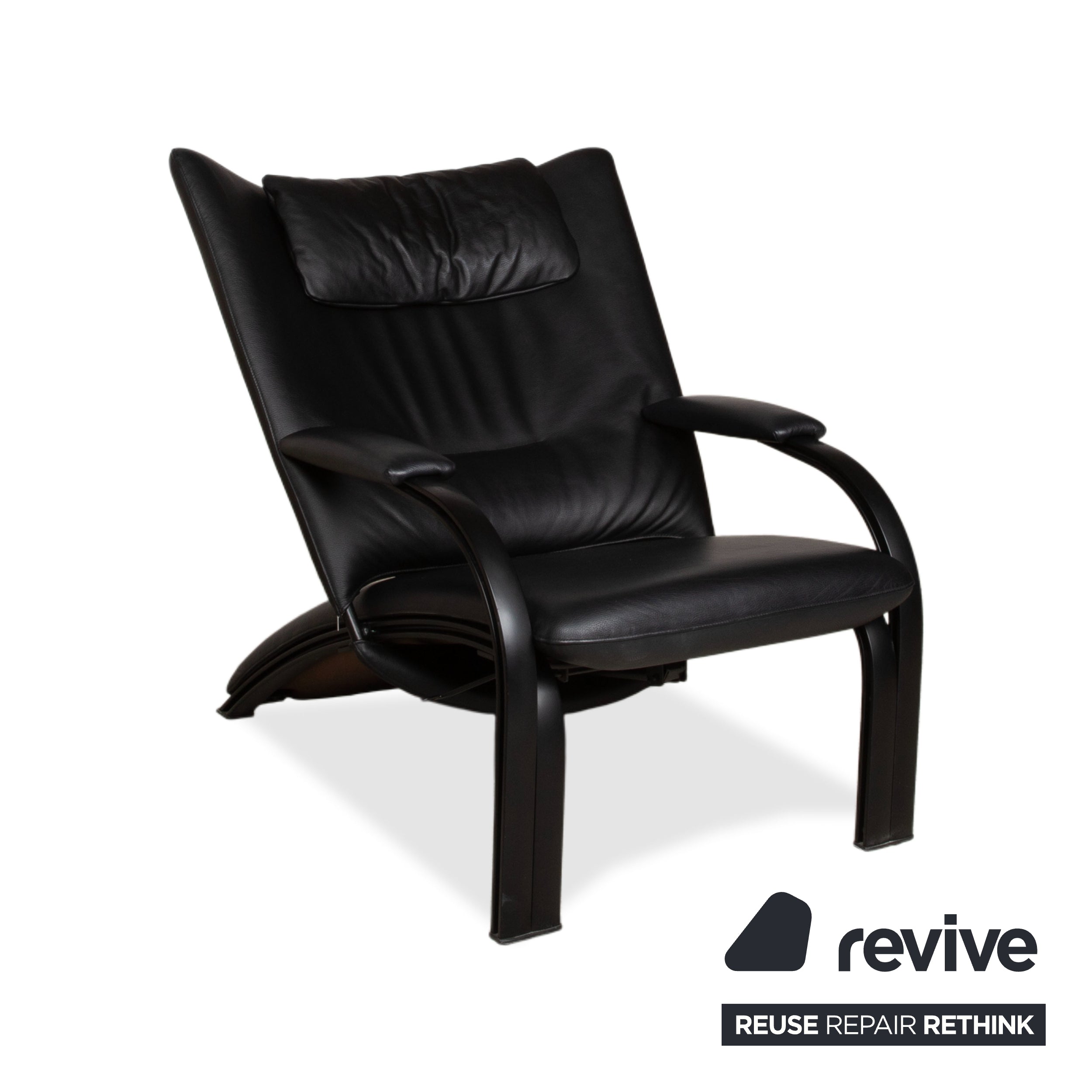 WK Wohnen Spot 698 Leder Sessel Schwarz manuelle Funktion