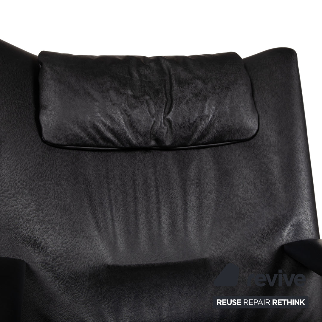 WK Wohnen Spot 698 Leder Sessel Schwarz manuelle Funktion