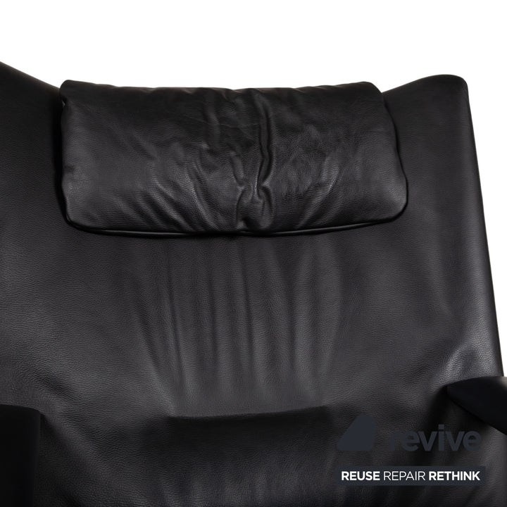 WK Wohnen Spot 698 Leder Sessel Schwarz manuelle Funktion
