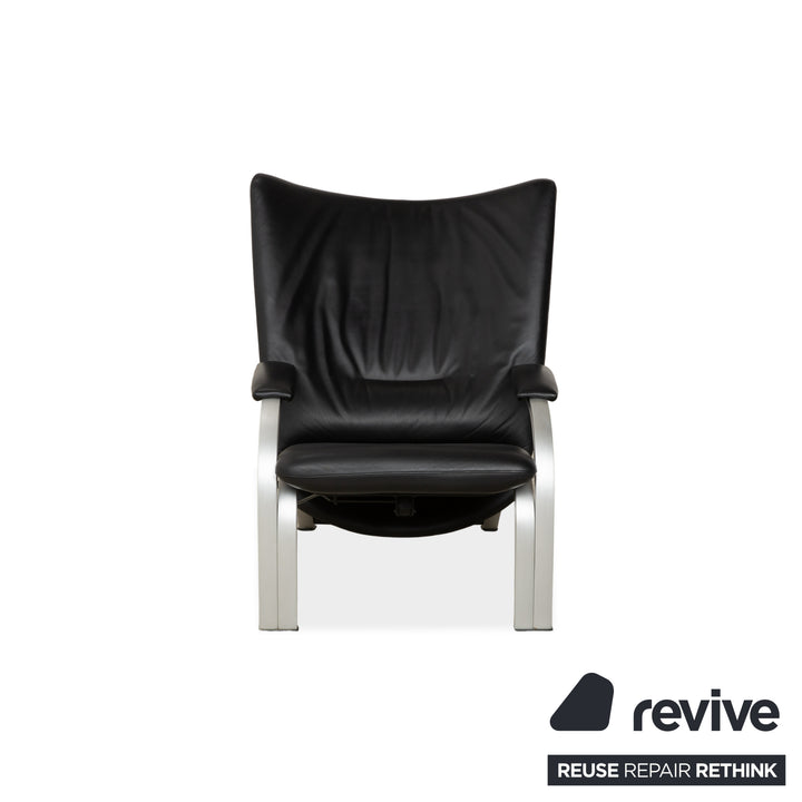 WK Wohnen Spot 698 Leder Sessel Schwarz manuelle Funktion
