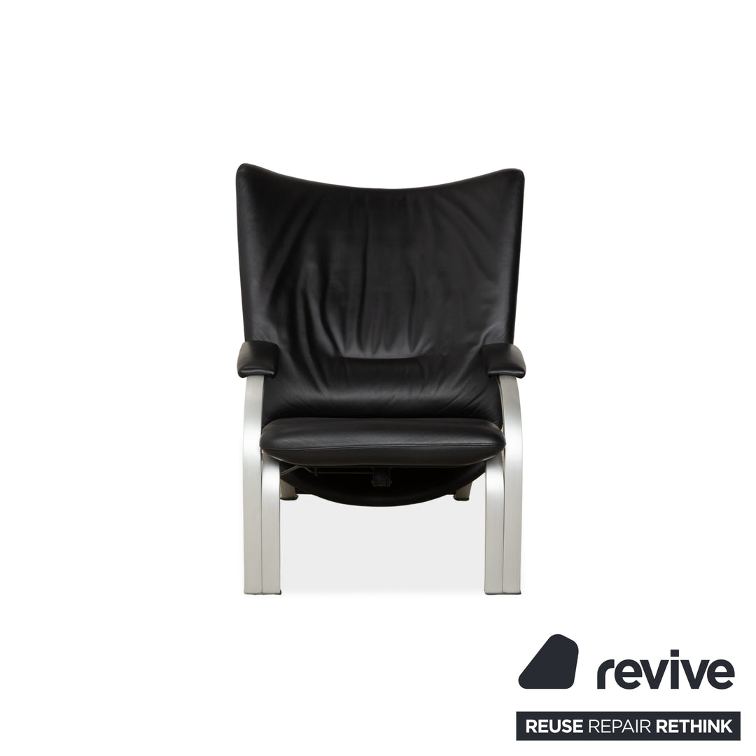 WK Wohnen Spot 698 Leder Sessel Schwarz manuelle Funktion