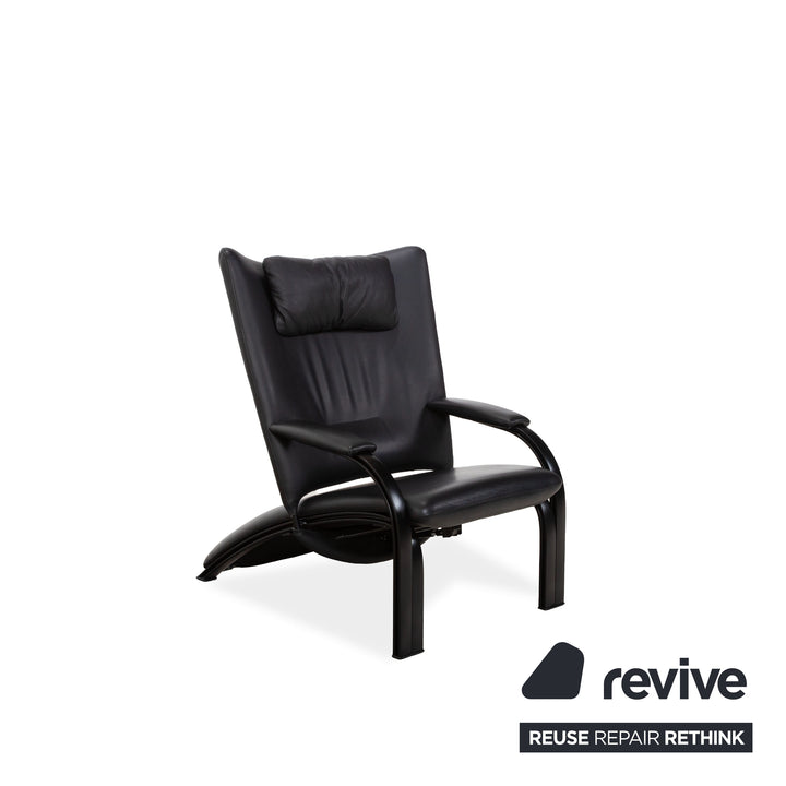 WK Wohnen Spot 698 Leder Sessel Schwarz manuelle Funktion