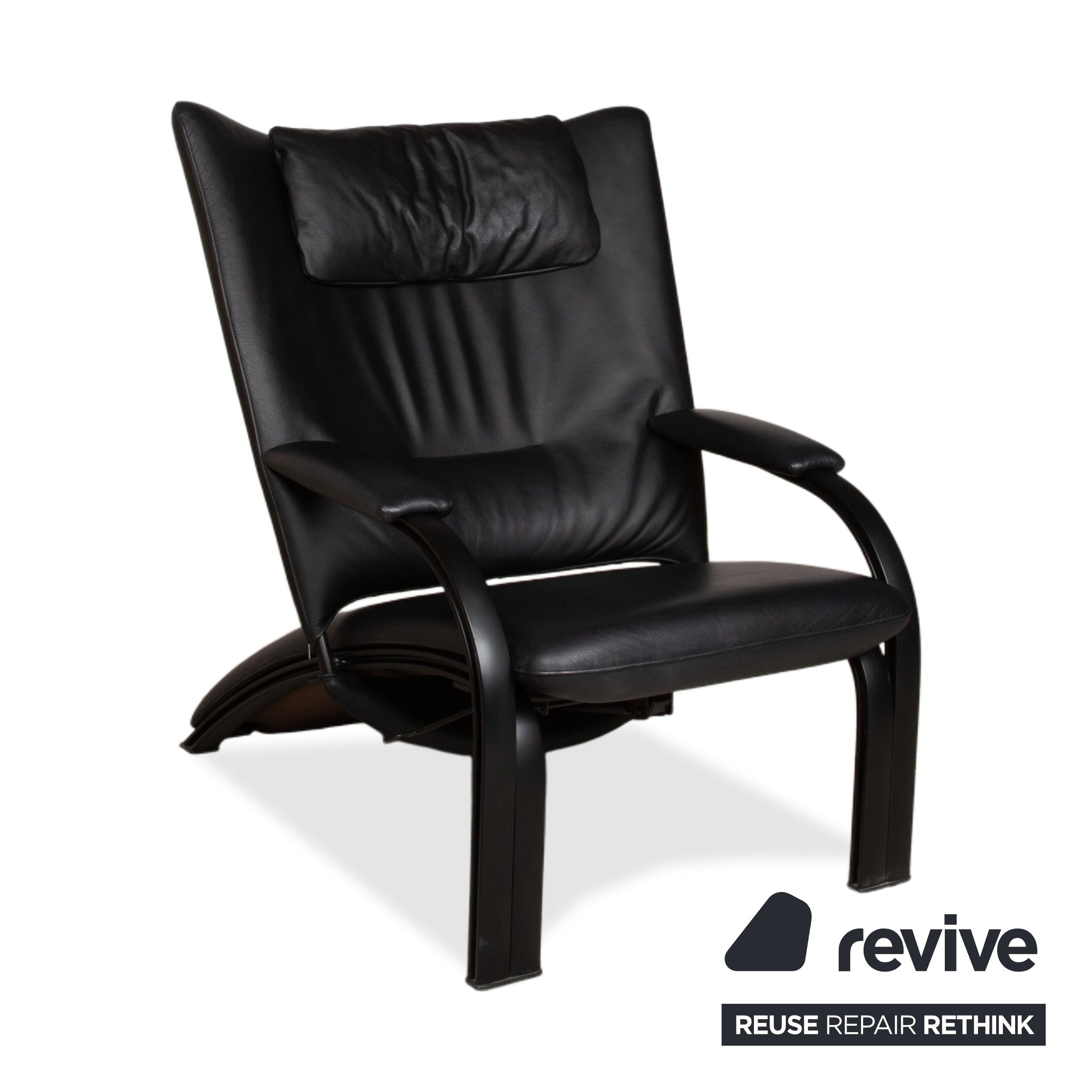 WK Wohnen Spot 698 Leather Armchair Black manual function