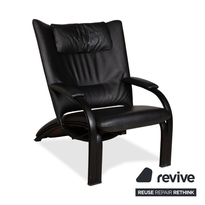 WK Wohnen Spot 698 Leder Sessel Schwarz manuelle Funktion