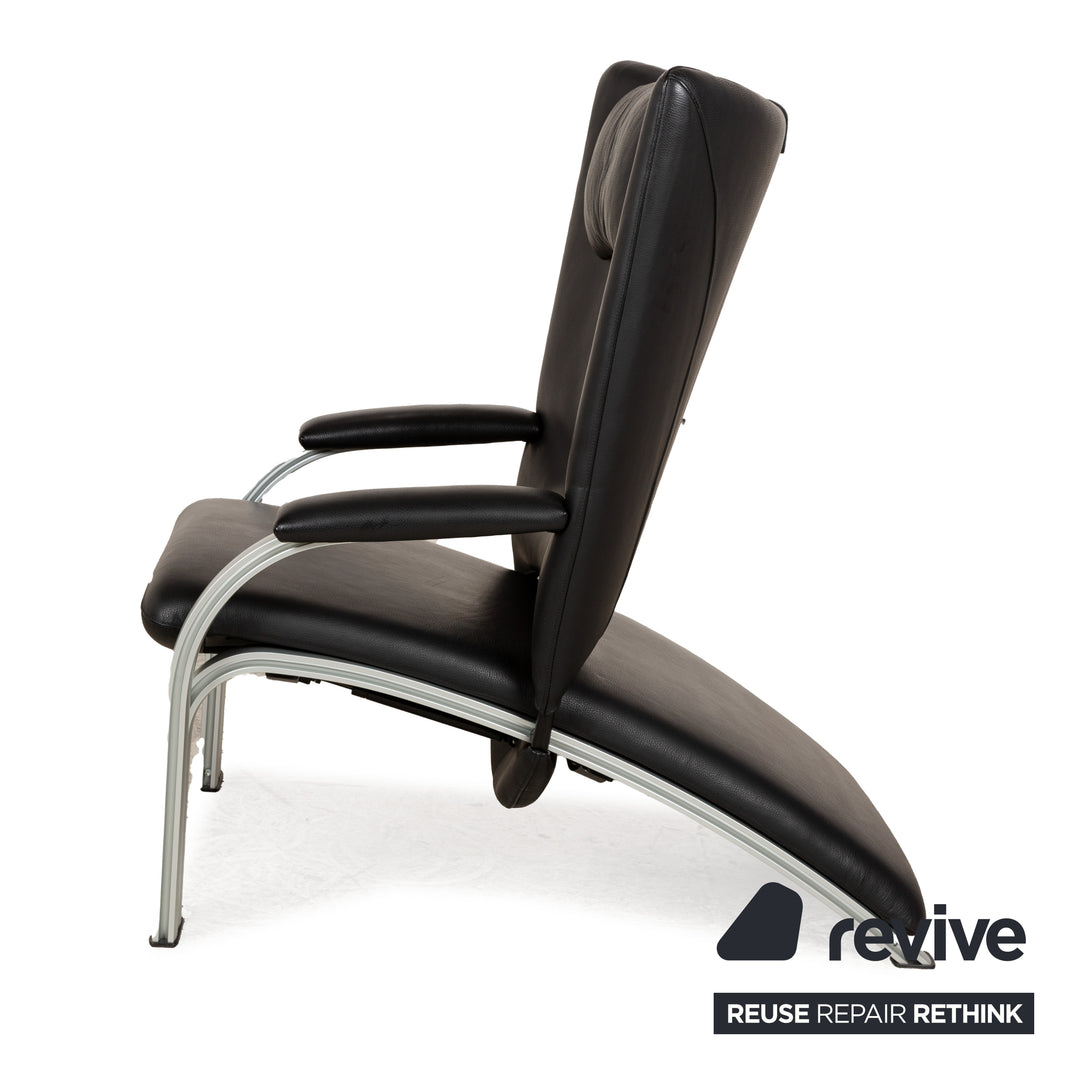 WK Wohnen Spot 698 Leder Sessel Schwarz manuelle Funktion