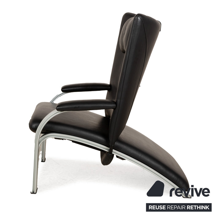WK Wohnen Spot 698 Leder Sessel Schwarz manuelle Funktion