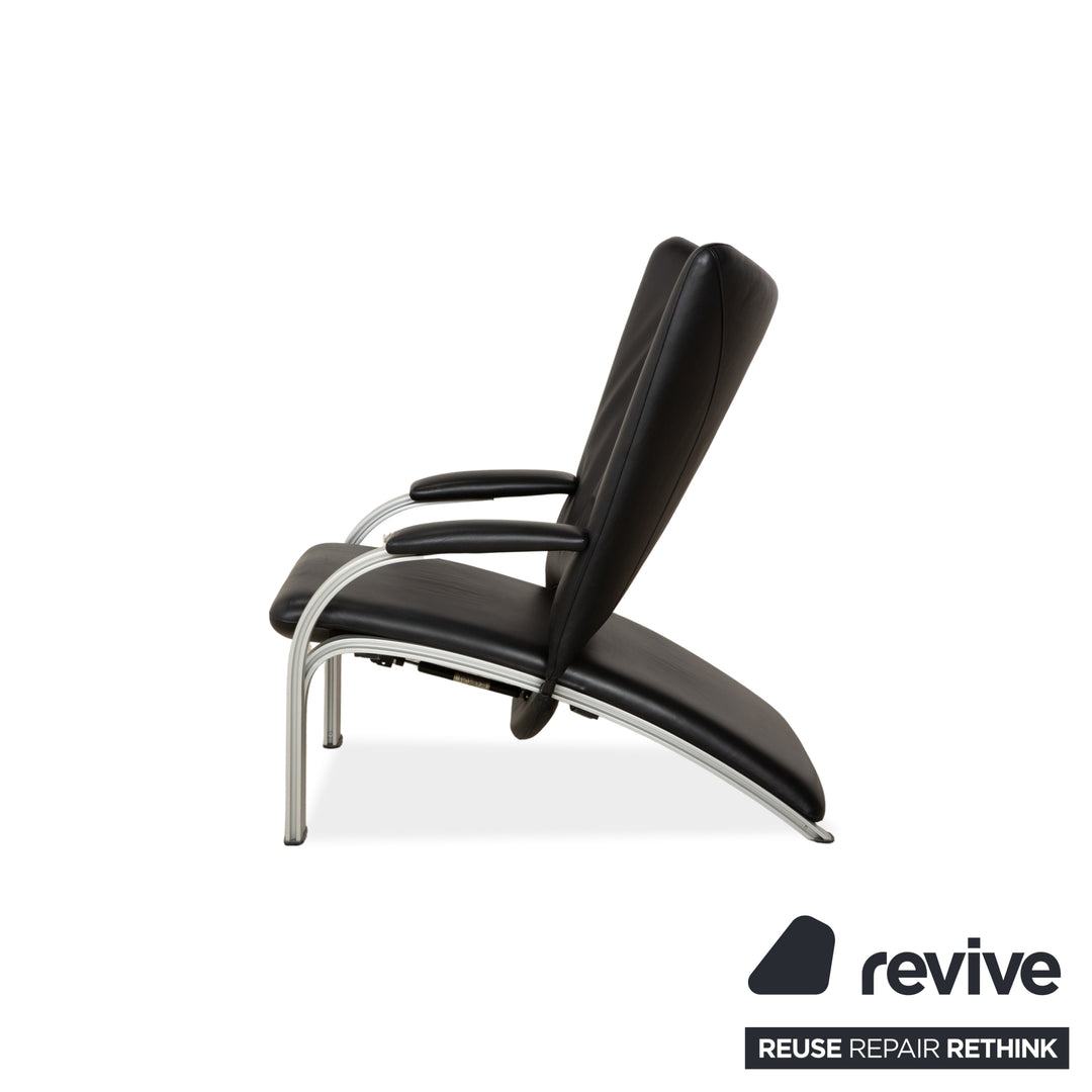 WK Wohnen Spot 698 Leder Sessel Schwarz manuelle Funktion