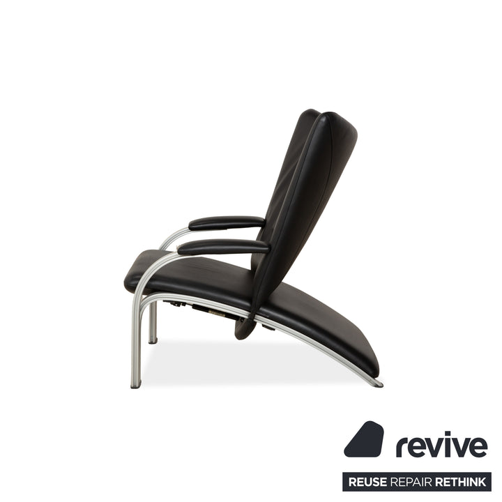 WK Wohnen Spot 698 Leder Sessel Schwarz manuelle Funktion