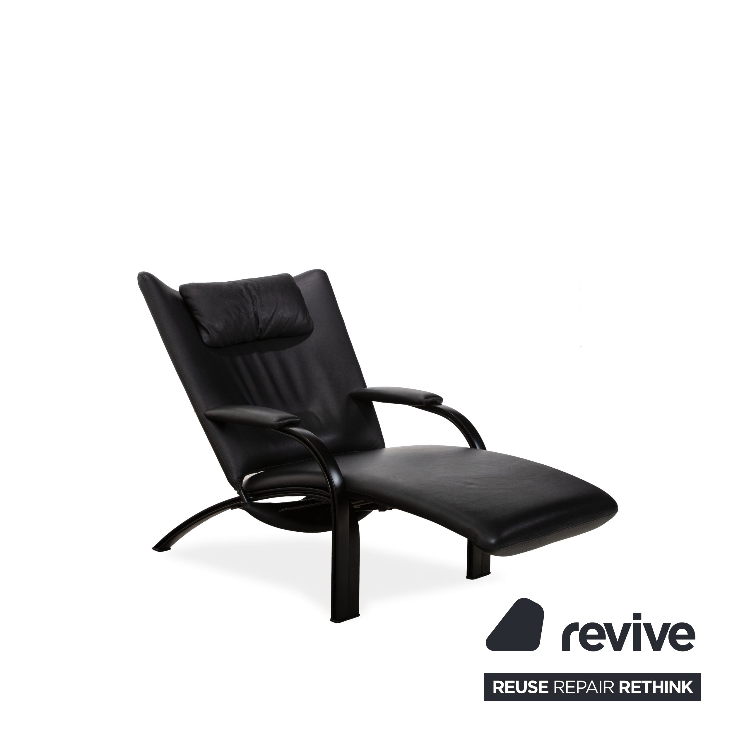 WK Wohnen Spot 698 lederen fauteuil zwart handmatige functie