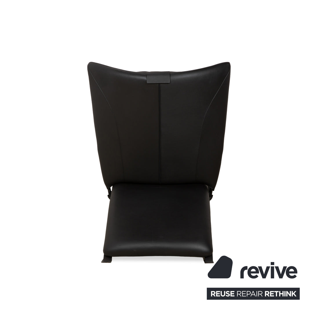 WK Wohnen Spot 698 Leder Sessel Schwarz manuelle Funktion