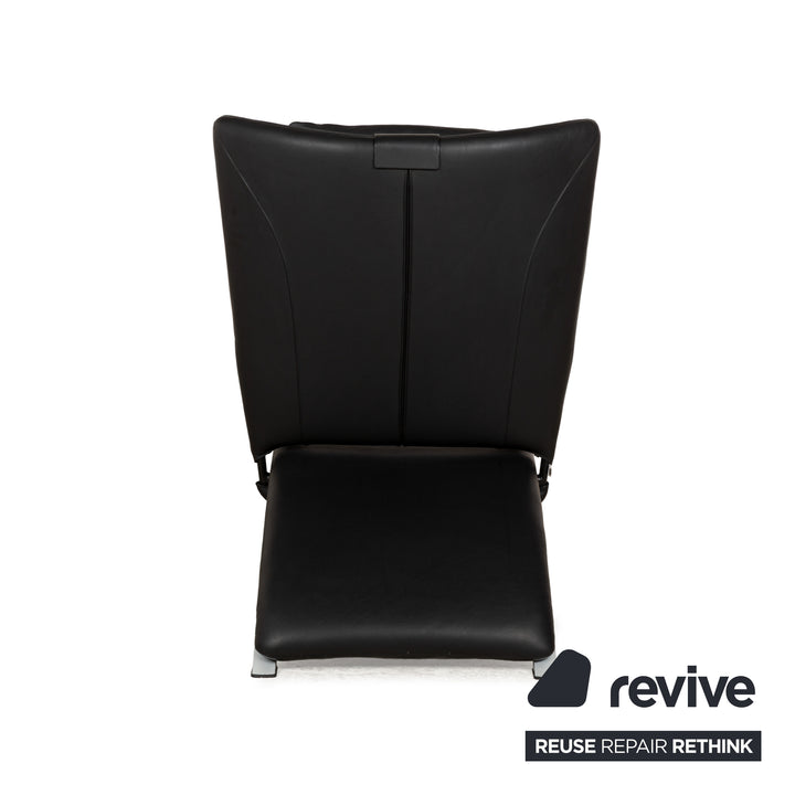 WK Wohnen Spot 698 Leder Sessel Schwarz manuelle Funktion