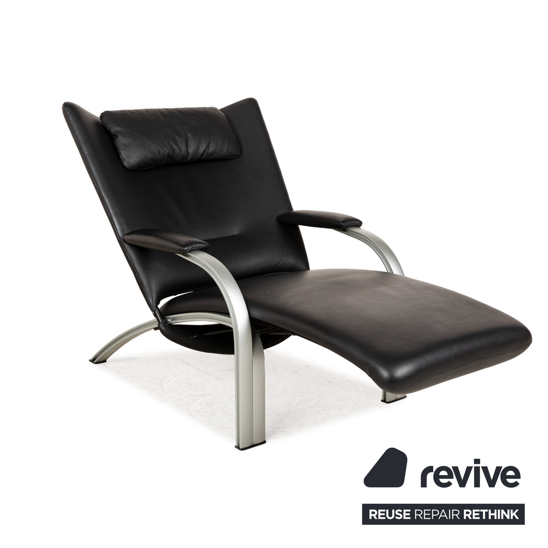 WK Wohnen Spot 698 Leder Sessel Schwarz manuelle Funktion