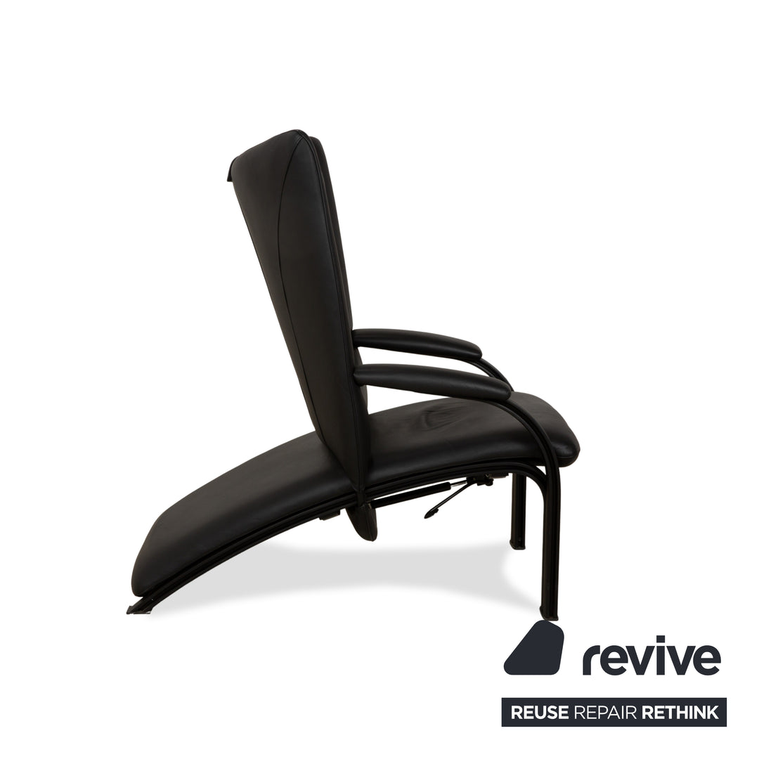 WK Wohnen Spot 698 Leather Armchair Black manual function