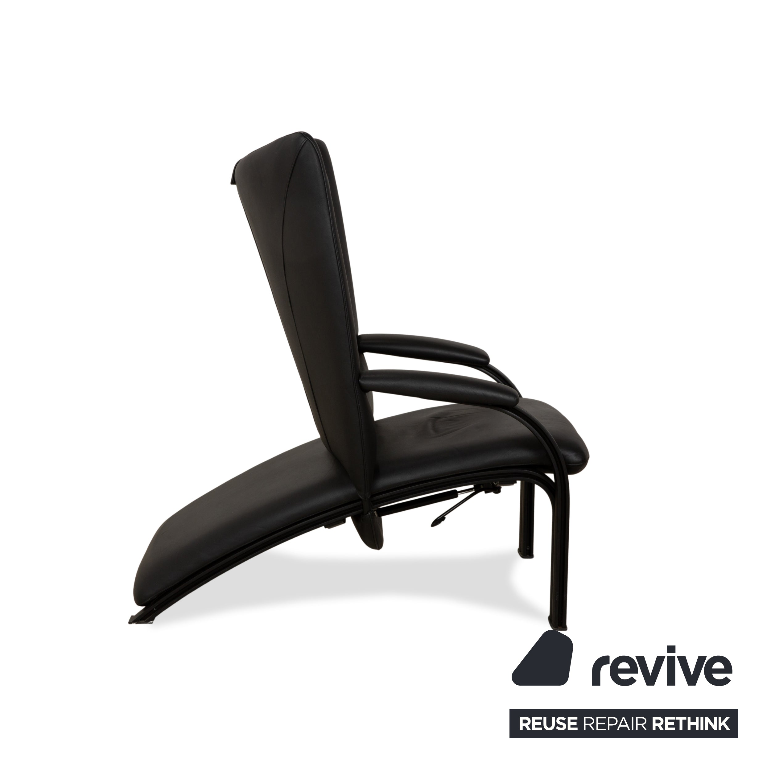 WK Wohnen Spot 698 Leder Sessel Schwarz manuelle Funktion