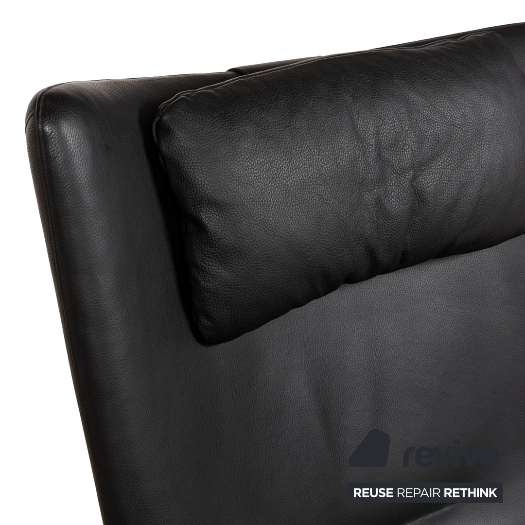 WK Wohnen Spot 698 Leder Sessel Schwarz manuelle Funktion