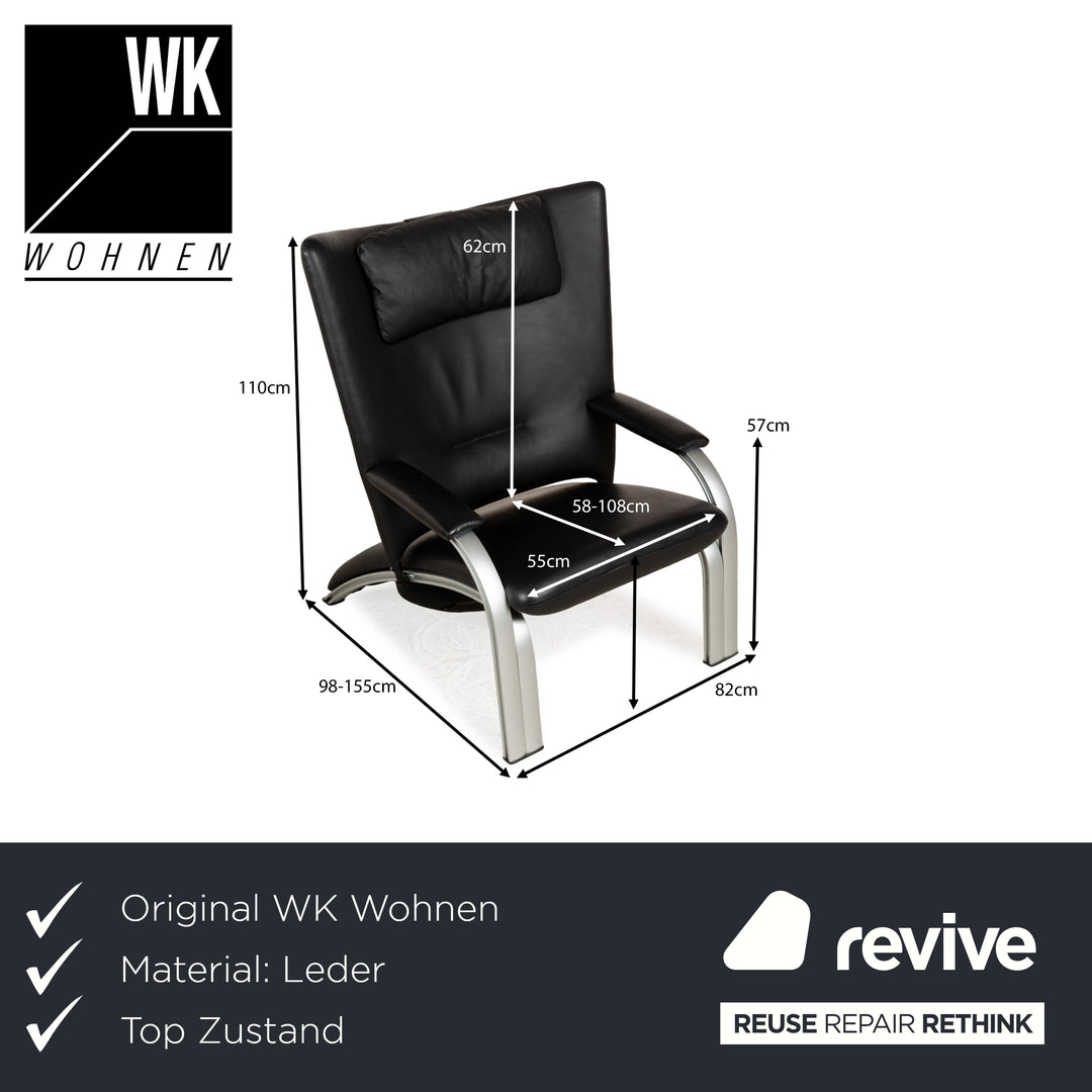 WK Wohnen Spot 698 Fauteuil en cuir Noir fonction manuelle