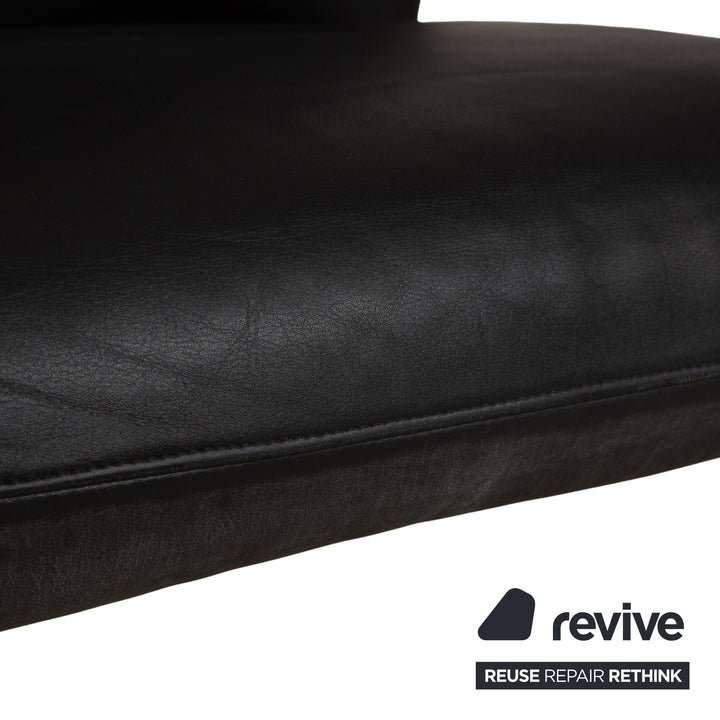 WK Wohnen Spot 698 Leder Sessel Schwarz manuelle Funktion