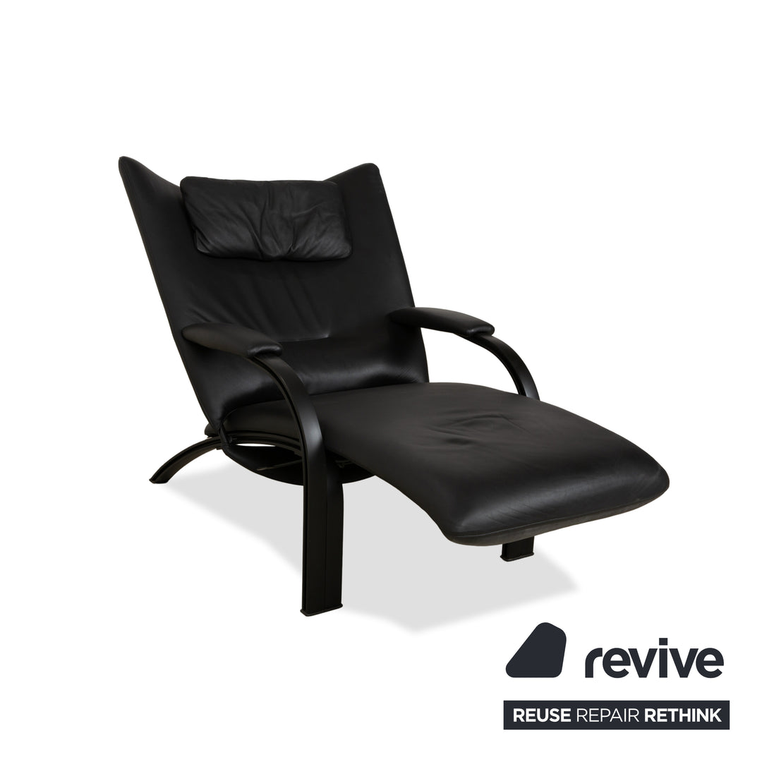 WK Wohnen Spot 698 Leder Sessel Schwarz manuelle Funktion