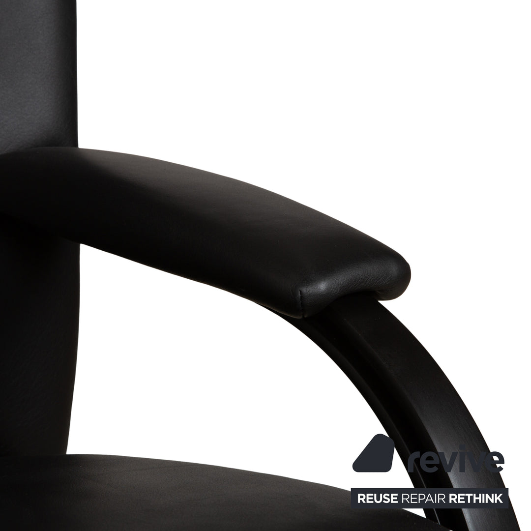 WK Wohnen Spot 698 Leder Sessel Schwarz manuelle Funktion