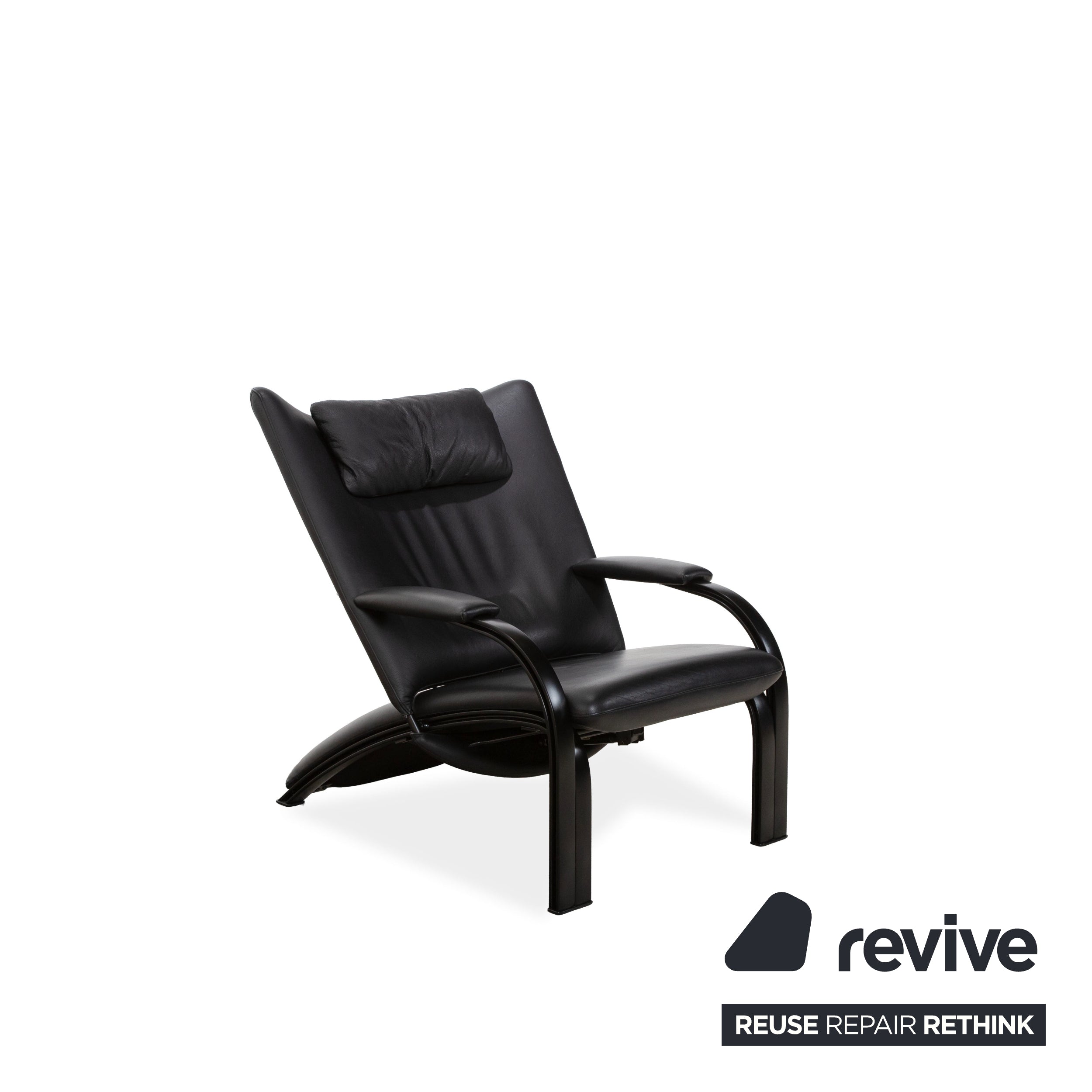 WK Wohnen Spot 698 lederen fauteuil zwart handmatige functie