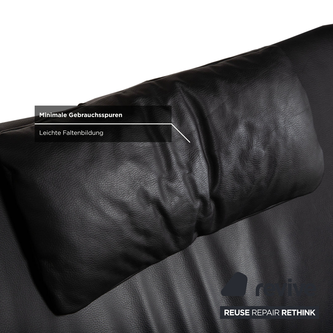 WK Wohnen Spot 698 Leder Sessel Schwarz manuelle Funktion