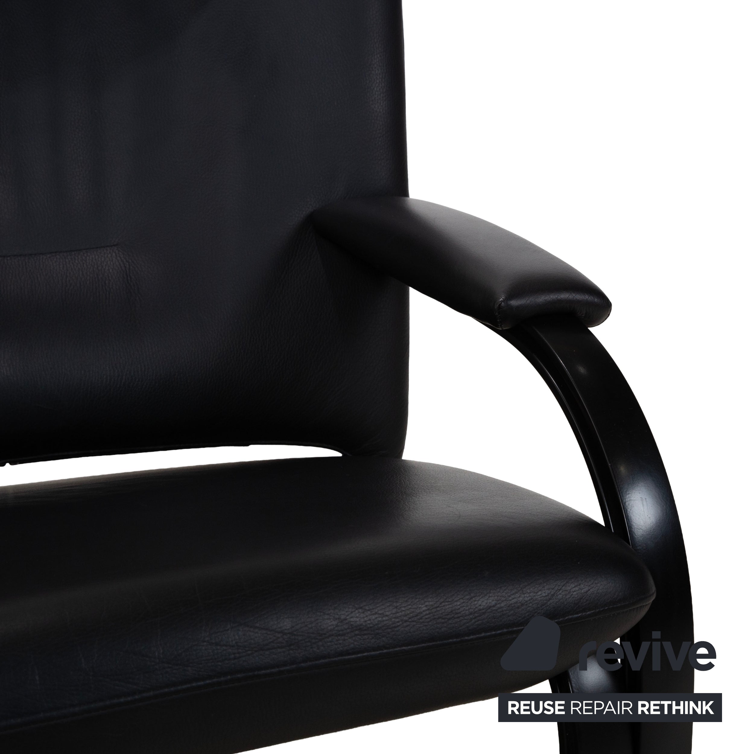 WK Wohnen Spot 698 lederen fauteuil zwart handmatige functie