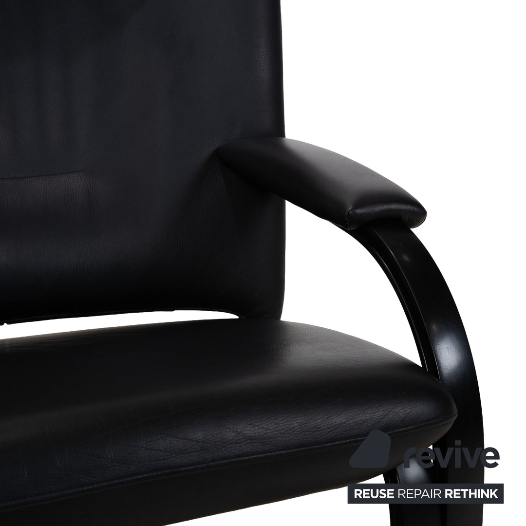 WK Wohnen Spot 698 Leder Sessel Schwarz manuelle Funktion